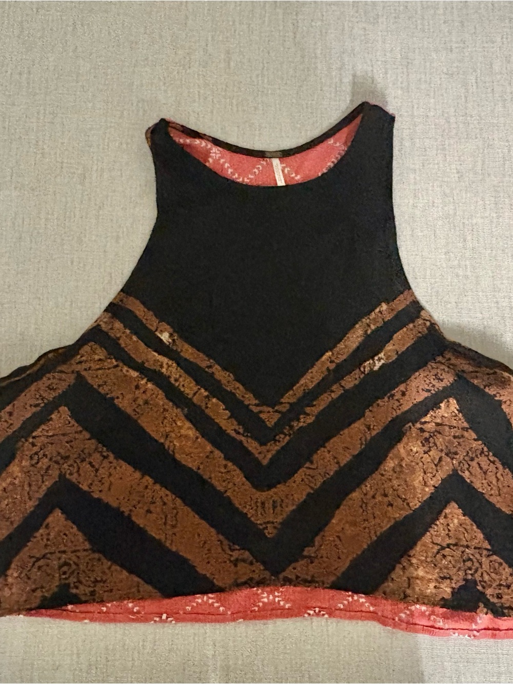 Free People Black and Copper Chevron Tank Top